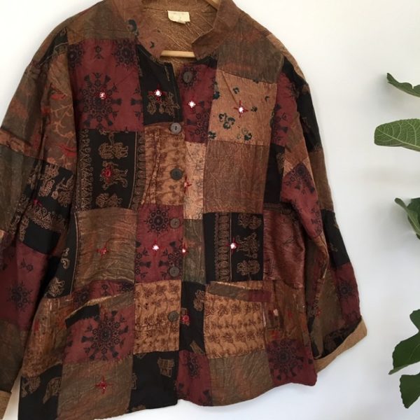 Vintage Indian earthy patchwork jacket