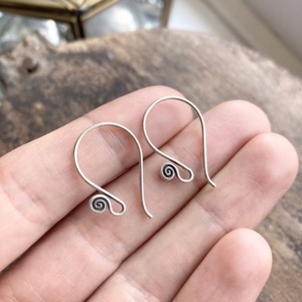 Pure silver hill tribe spiral wire earrings
