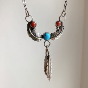 Vintage sterling silver Michael Rogers Native American necklace