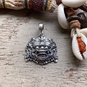 Sterling silver Chinese lion pendant