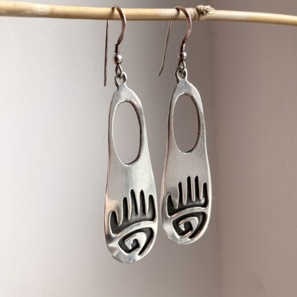 Vintage Mexican sterling silver bear paw earrings