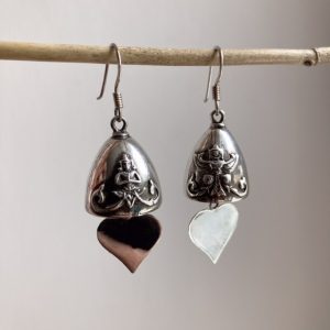 Vintage sterling silver prayer bell earrings