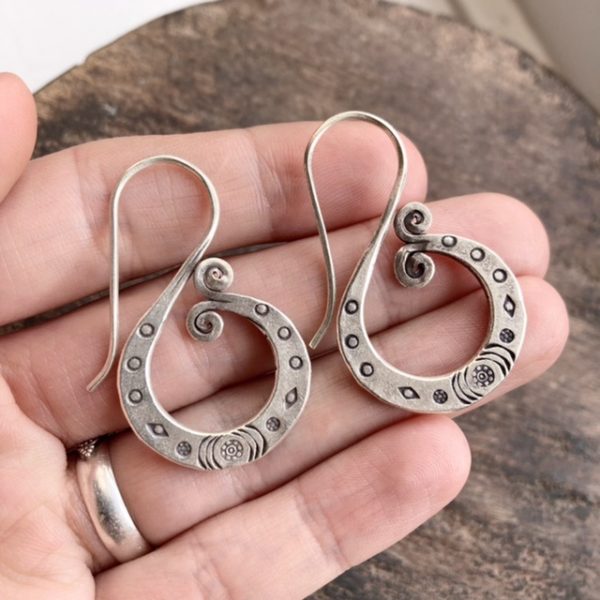 Handmade solid silver hill tribe earrings