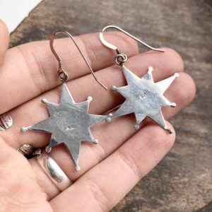 Vintage sterling silver celestial sun earrings