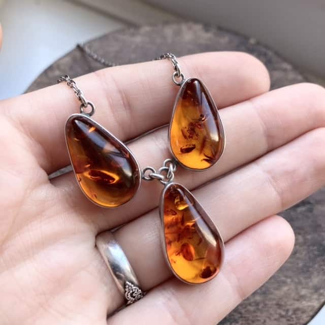 Adult Amber Necklace Multicolor Real Amber Healing Gem stone - Inspire  Uplift