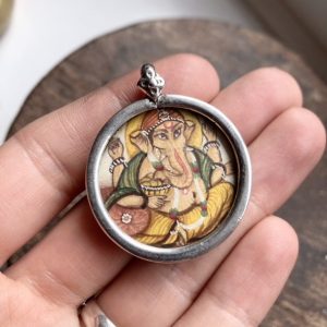 Vintage indian sterling silver Ganesh pendant