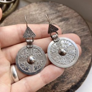 Vintage sterling silver engraved bohemian earrings
