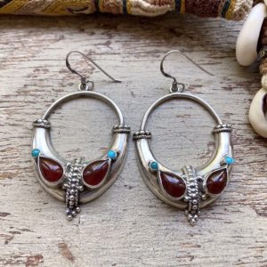 Vintage sterling silver Indian earrings