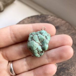 Vintage natural turquoise nugget pendant