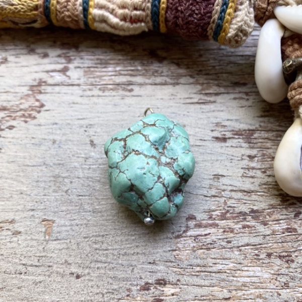 Vintage natural turquoise nugget pendant