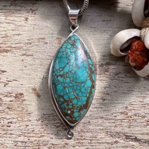 Vintage sterling silver turquoise necklace
