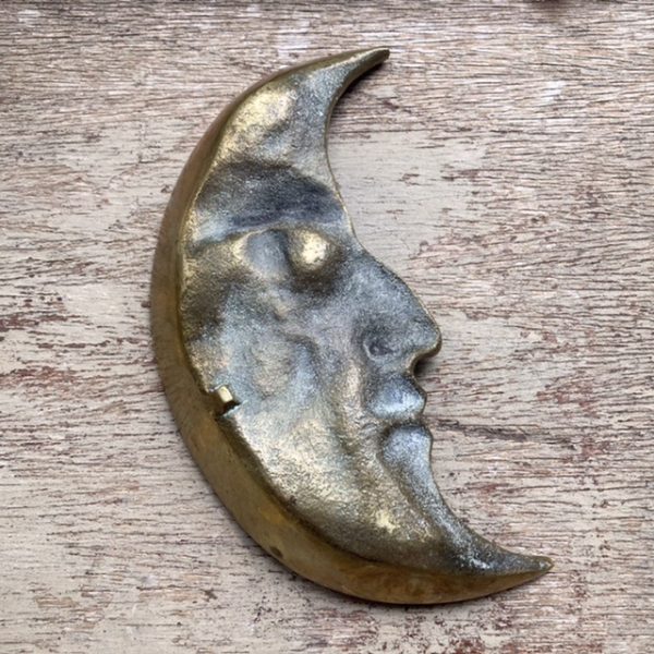 Vintage brass celestial moon dish