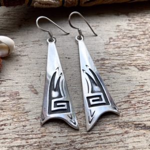 Vintage Hopi solid silver earrings