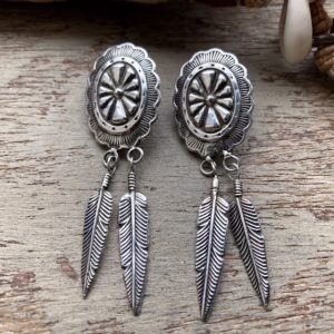 Vintage Navajo sterling silver earrings