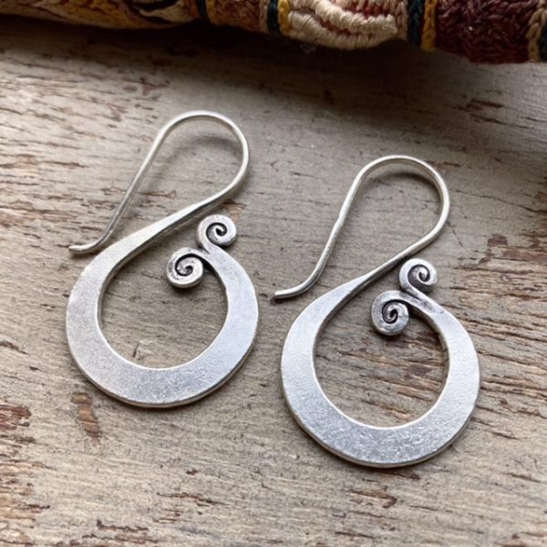 Handmade solid silver hill tribe earrings