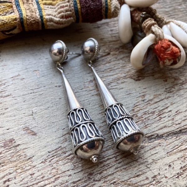 Vintage sterling silver Balinese earrings