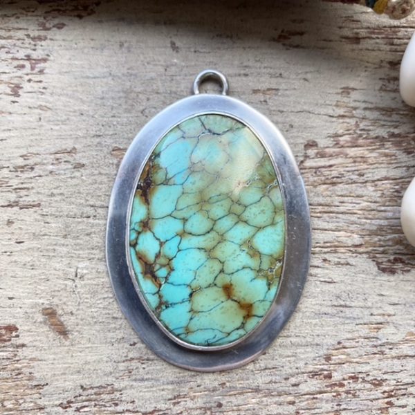 Vintage sterling silver turquoise pendant