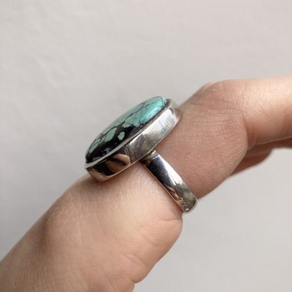 Vintage sterling silver chunky turquoise ring