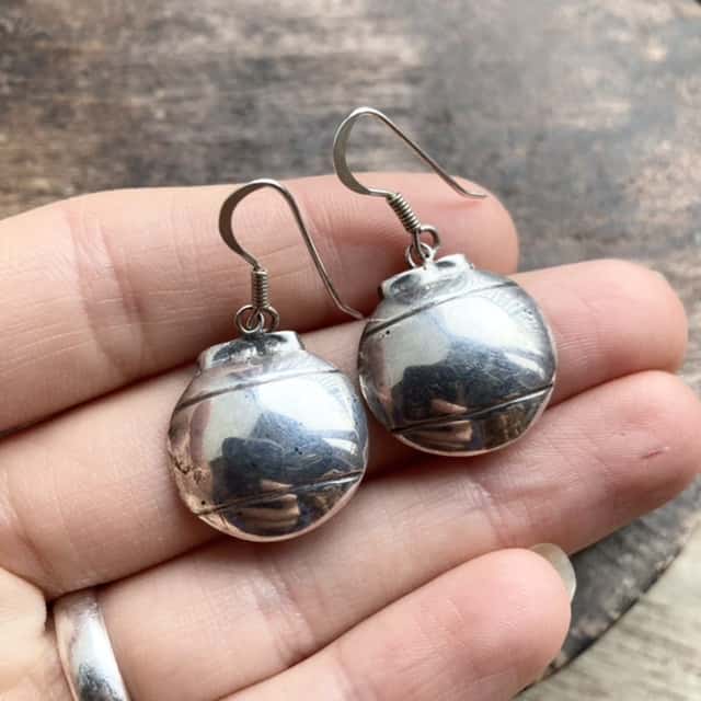 Vintage sterling silver vessel earrings