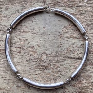 Vintage minimalist chunky sterling silver necklace