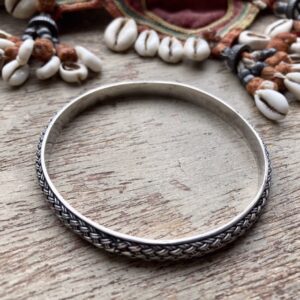 Vintage sterling silver woven braided bangle