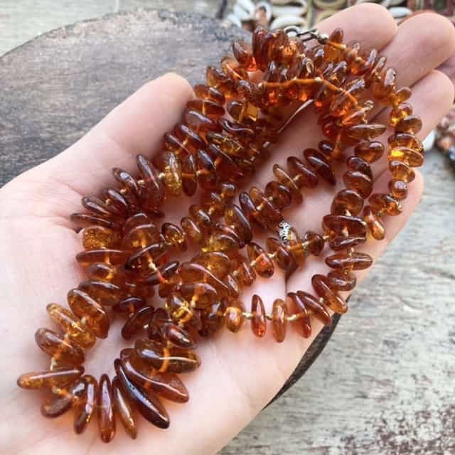 Vintage natural amber necklace