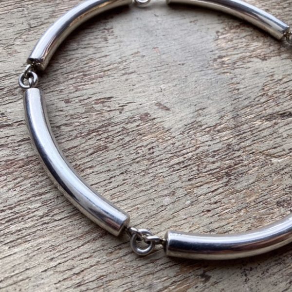 Vintage minimalist chunky sterling silver necklace