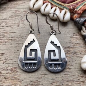 Vintage solid silver Hopi earrings