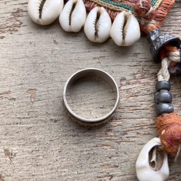 Vintage sterling silver mantra spinner ring