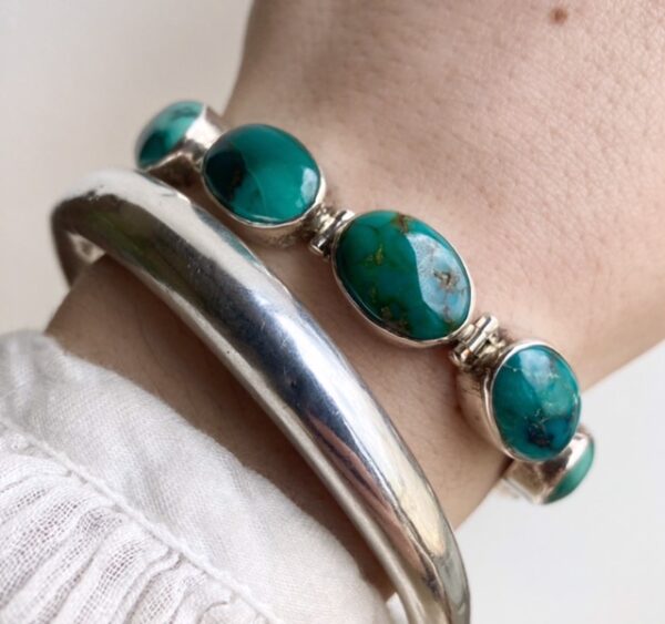 Vintage sterling silver turquoise bracelet