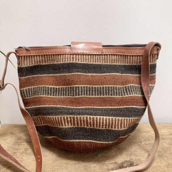 Vintage woven sisal basket bag
