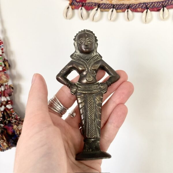 Vintage Indian brass goddess statue
