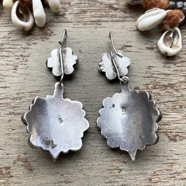 Vintage Tibetan sterling silver coral earrings
