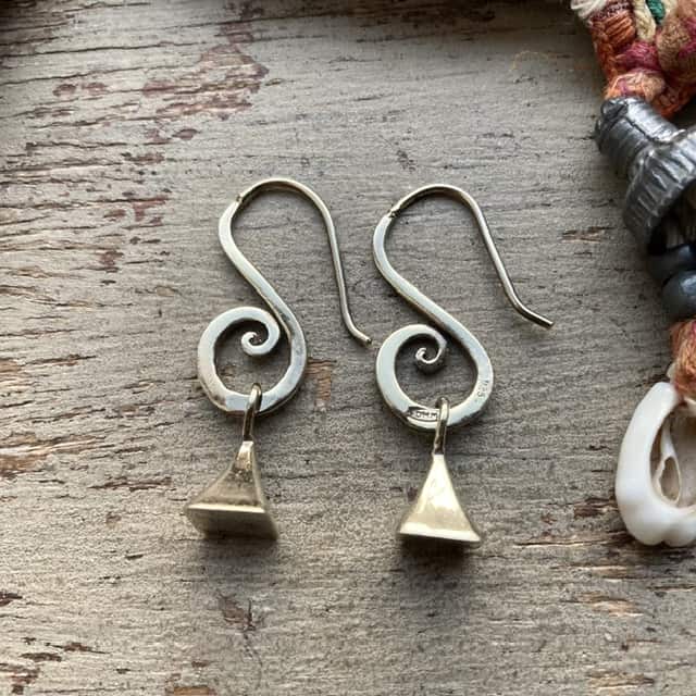Vintage sterling silver Karen hill tribe earrings