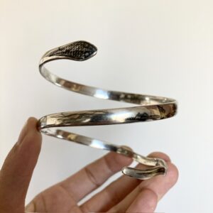 Vintage solid silver snake upper arm bangle