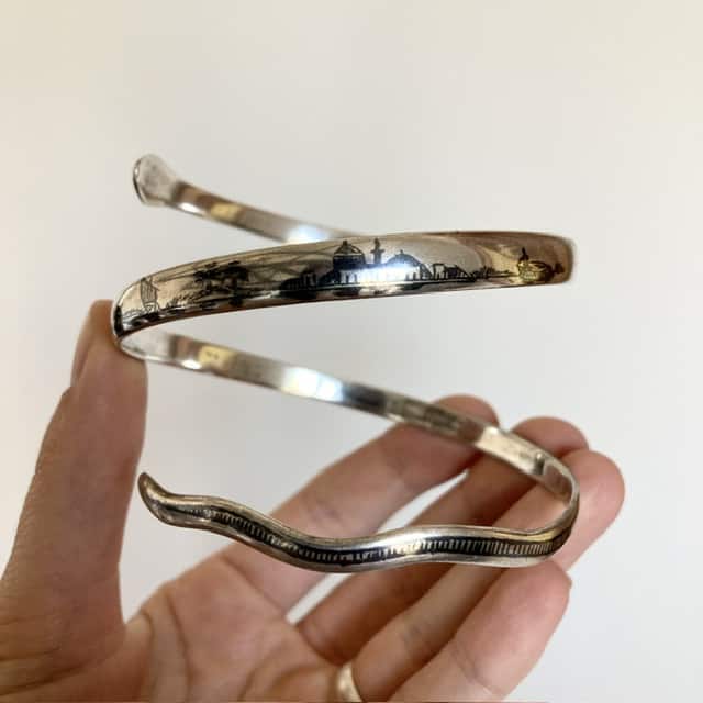 Incredible Vintage Solid Silver Snake Upper Arm Bangle - Woven Earth