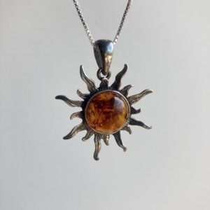 Vintage sterling silver celestial sun necklace