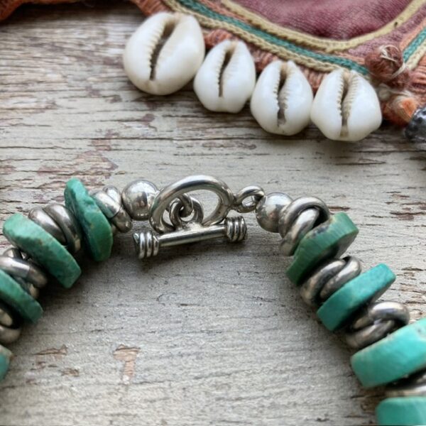 Vintage sterling silver chunky turquoise bracelet