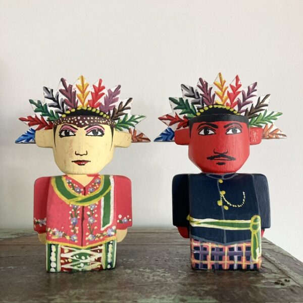 Indonesian painted wooden figures