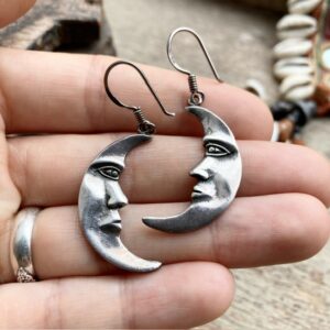 Vintage sterling silver celestial moon earrings