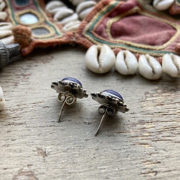 Vintage sterling silver and lapis lazuli earrings