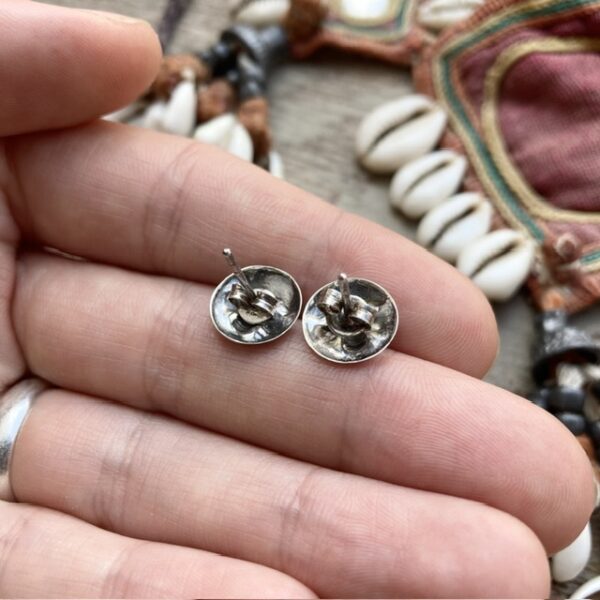 Vintage sterling silver moon face earrings
