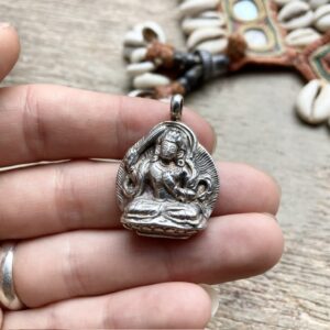 Vintage Indian sterling silver deity pendant