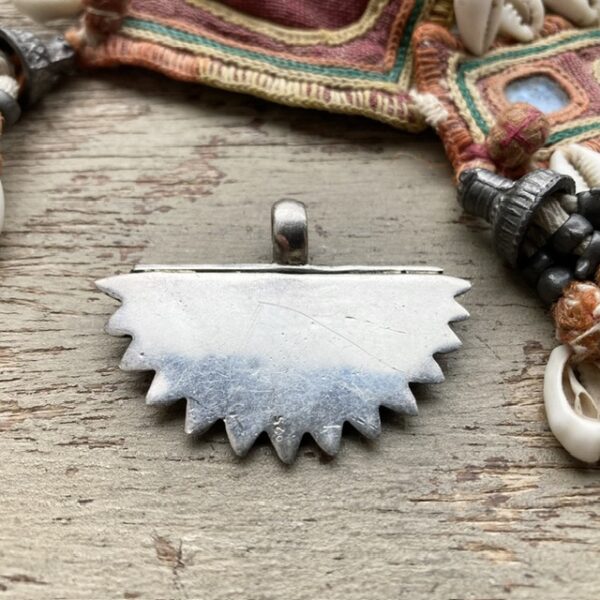 Vintage Indian solid silver sun ray pendant