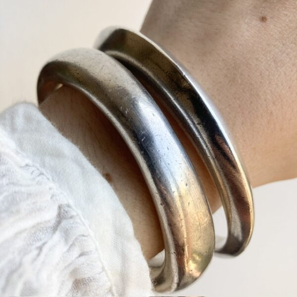 Vintage heavy sterling silver chunky bangles