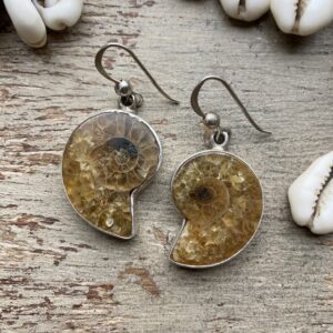 Vintage sterling silver fossil earrings