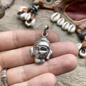 Vintage solid silver Buddha pendant