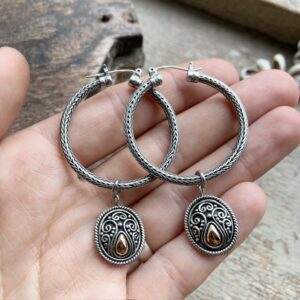 Balinese Suarti sterling silver ornate hoops