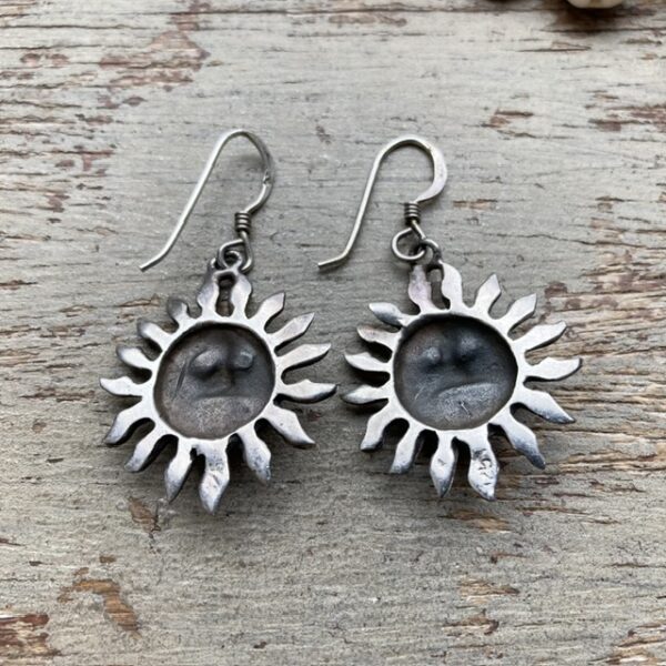 Vintage sterling silver celestial sun earrings