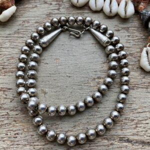 Vintage sterling silver beaded necklace